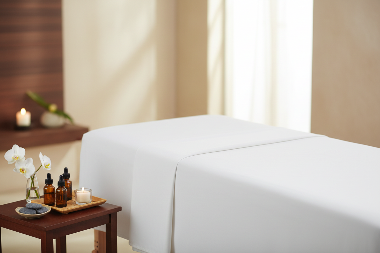 Luxury Spa Massage Table with Bamboo Sheet