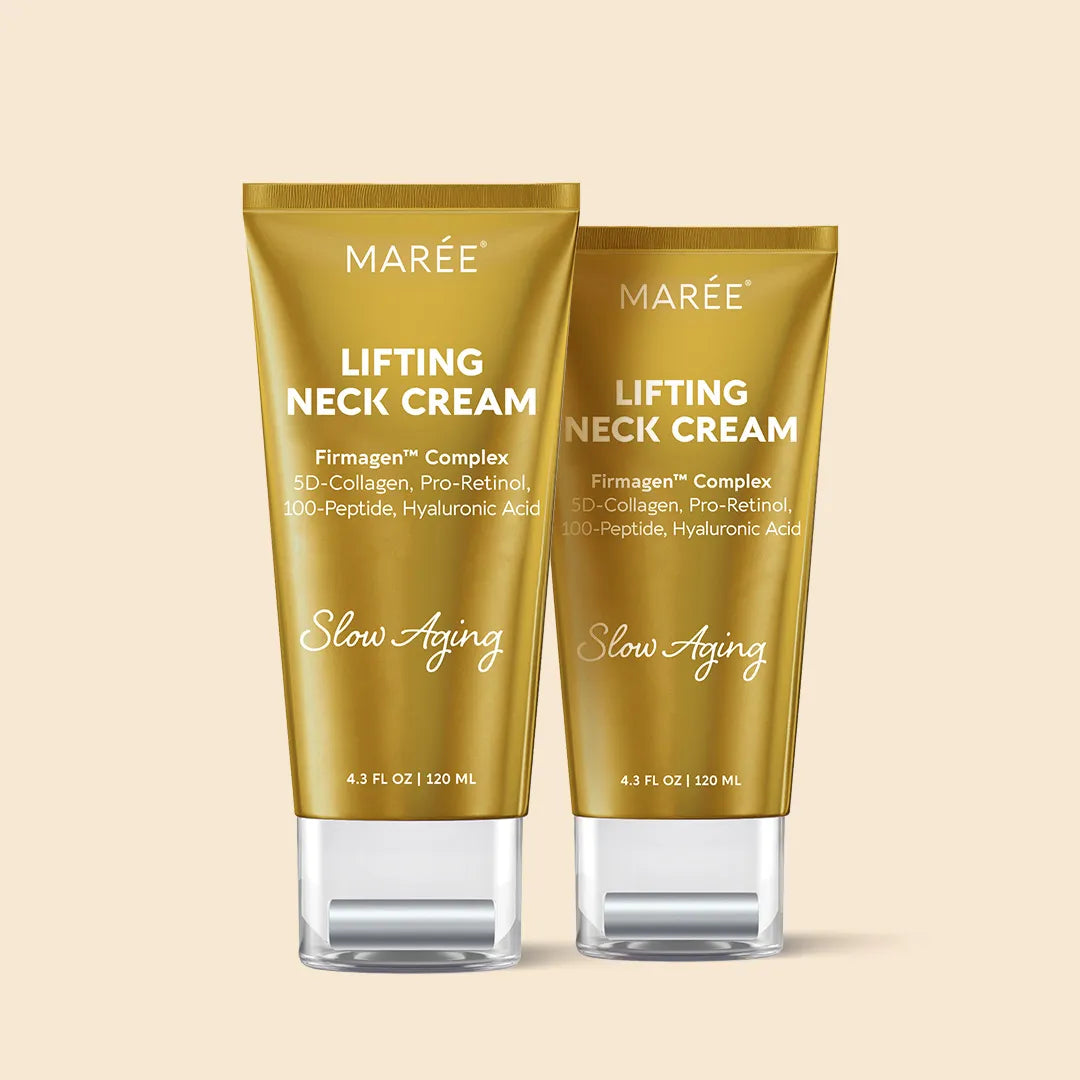 Collagen Neck Firming Cream with Integrated Gua Sha Roller: Intensive Lifting Treatment for Sagging Skin and Fine Lines