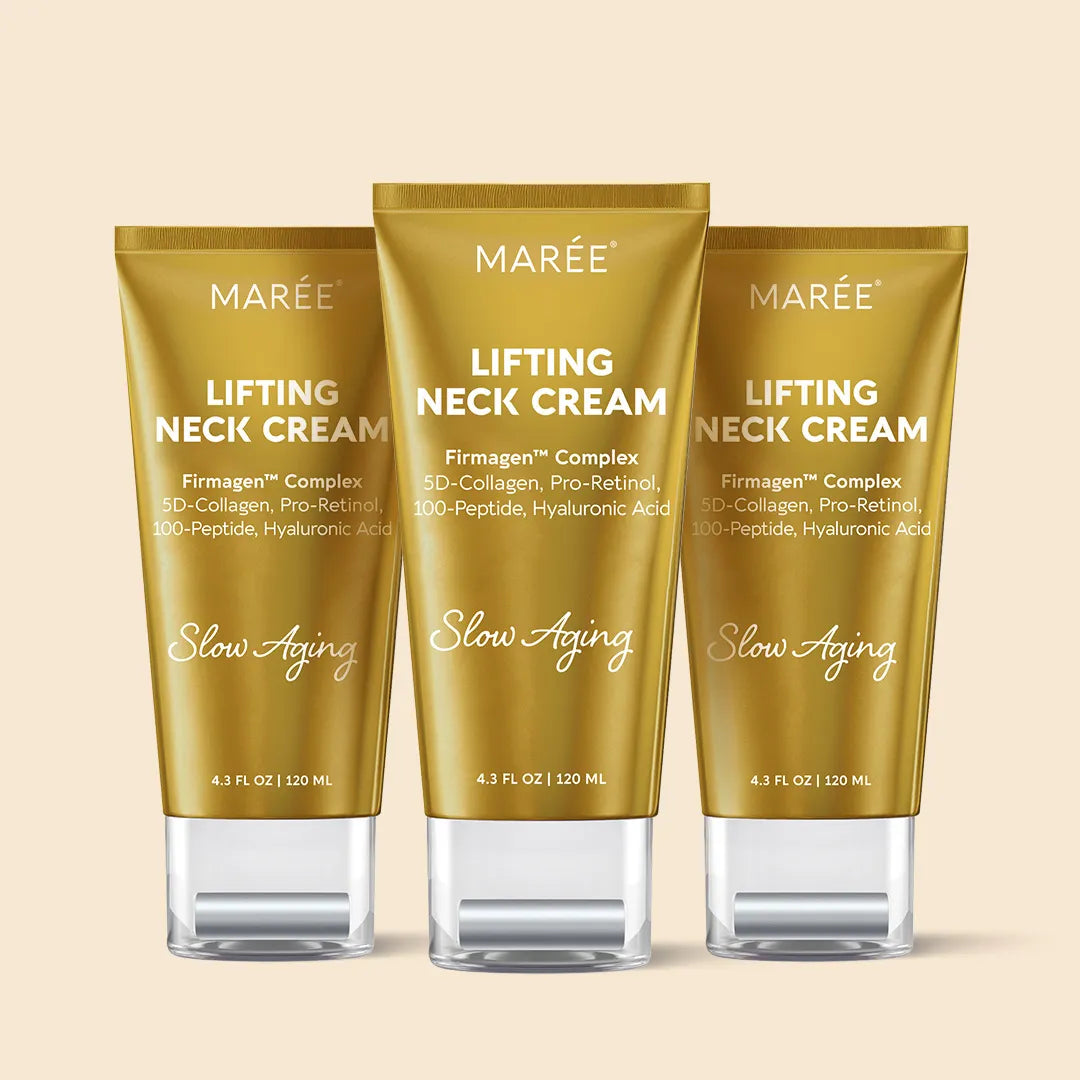 Collagen Neck Firming Cream with Integrated Gua Sha Roller: Intensive Lifting Treatment for Sagging Skin and Fine Lines