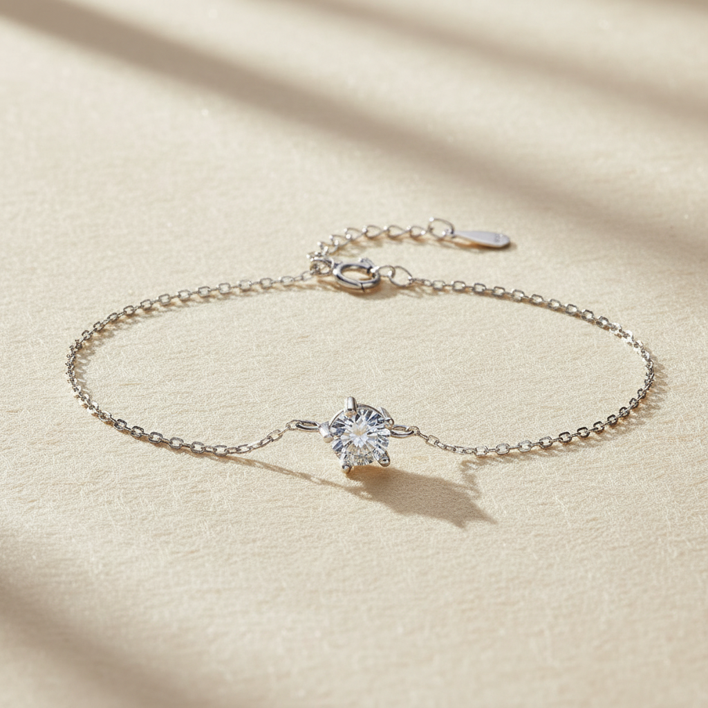 Moissanite Bracelet Flat Lay