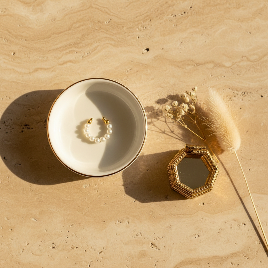 Pearl Ear Cuff - Travertine Refined