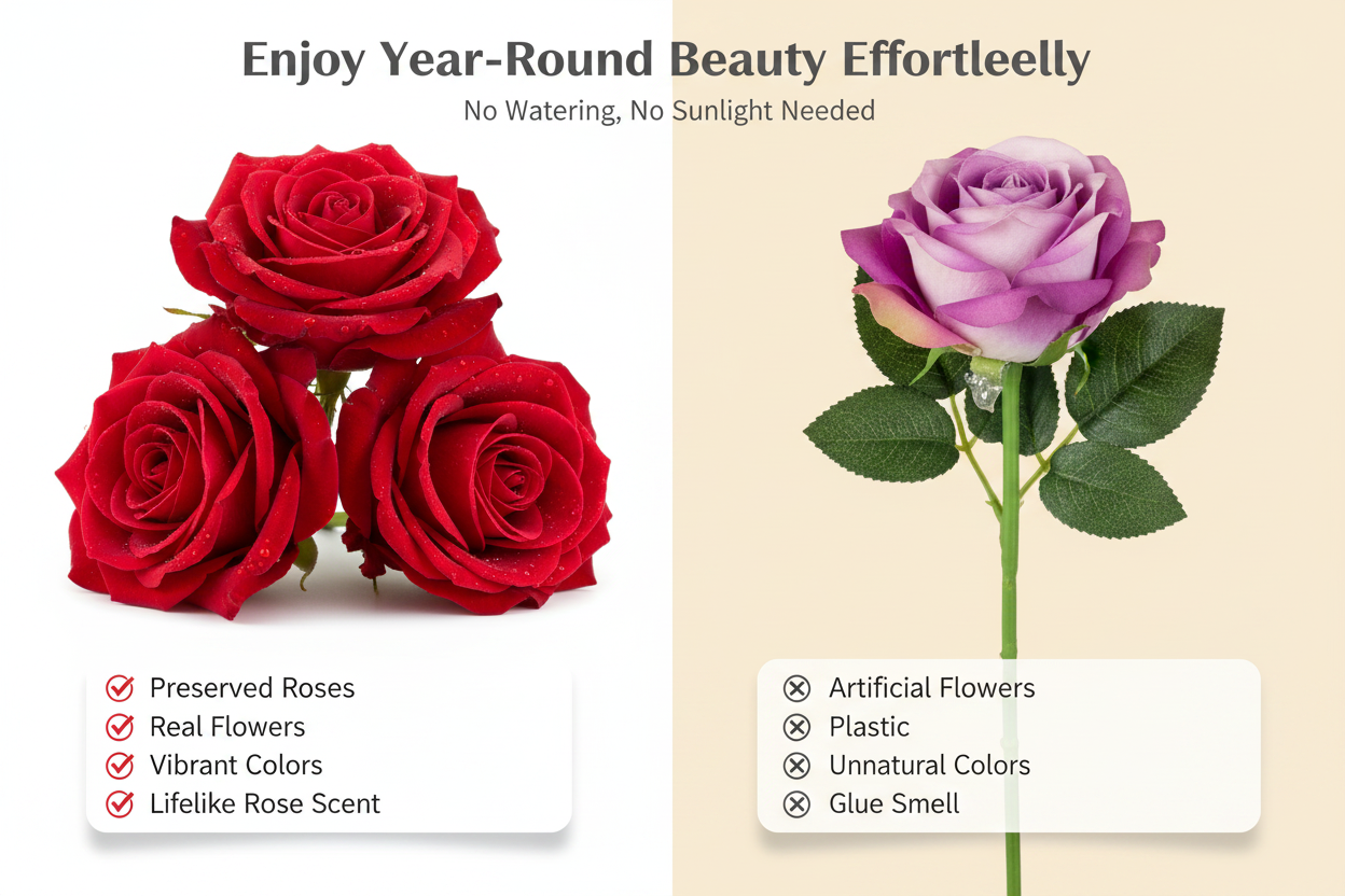 Real vs Artificial Roses — Enhanced