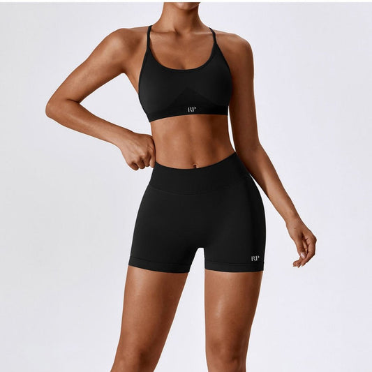Sienna High-Rise V-Back Sculpting Shorts: 4.5” Performance Shorts with Scrunch Detail
