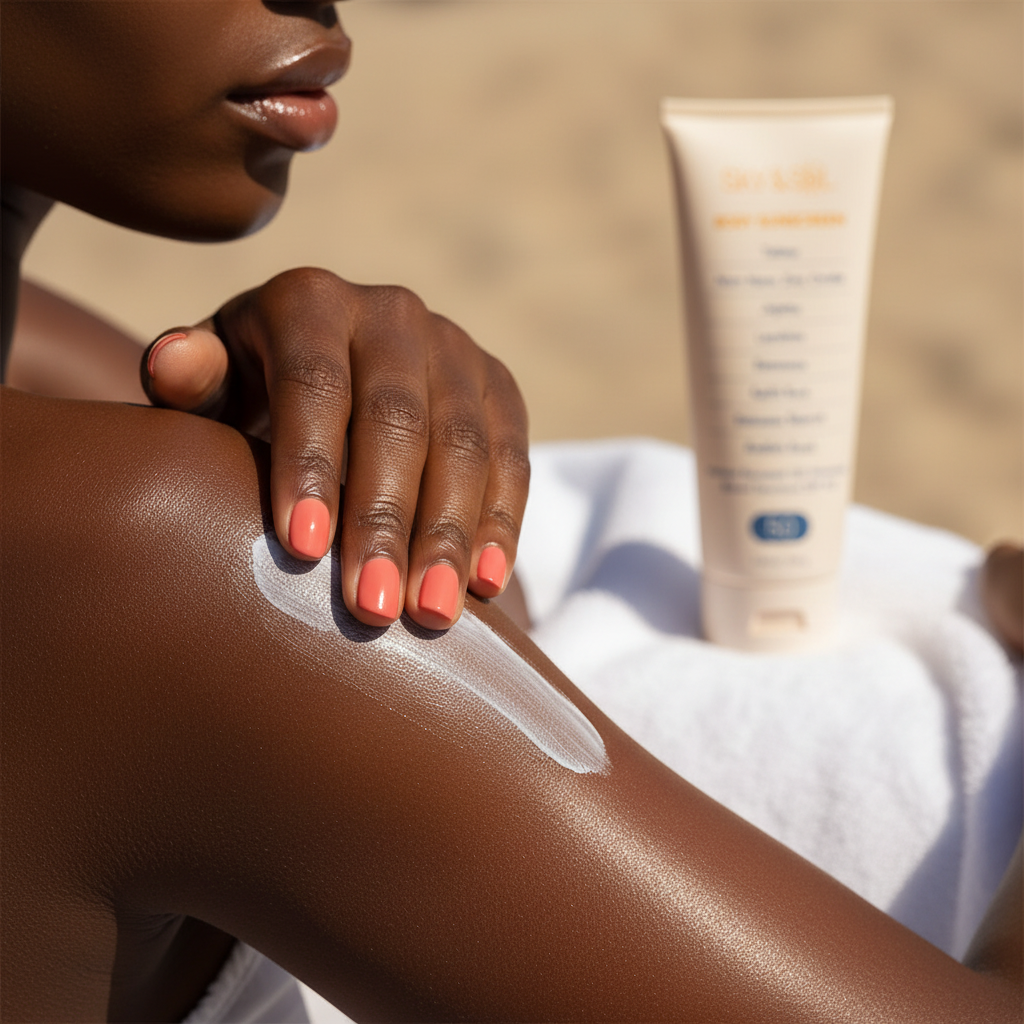 Sky & Sol Sunscreen - Close-Up Skin Application
