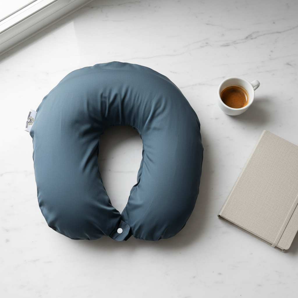 Slate Blue Travel Pillow Marble Lifestyle
