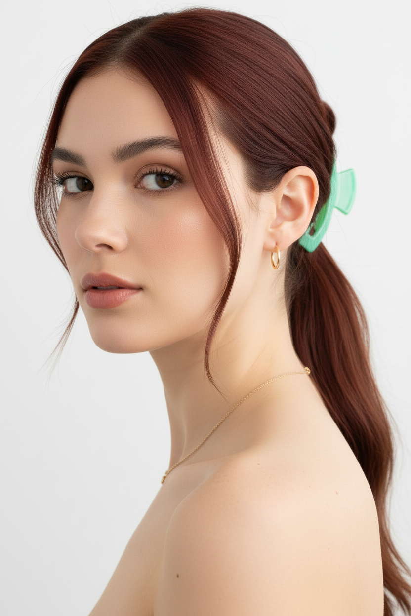 Sleek Low Ponytail with Face