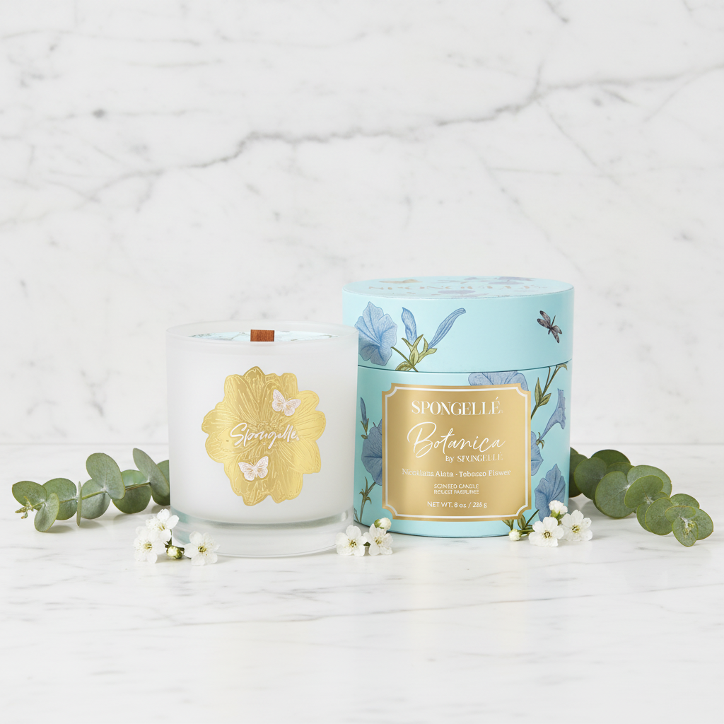 Spongellé Botanica Candle & Box - Marble