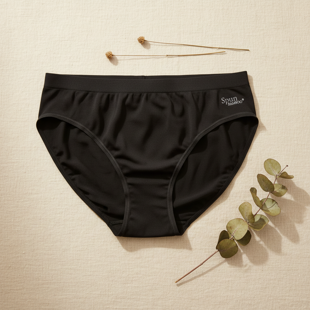 Spun Bamboo Black – Flat Lay