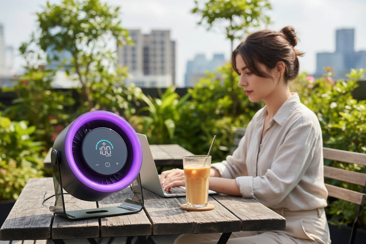 TurboCool Purple Fan - Outdoor Remote Worker