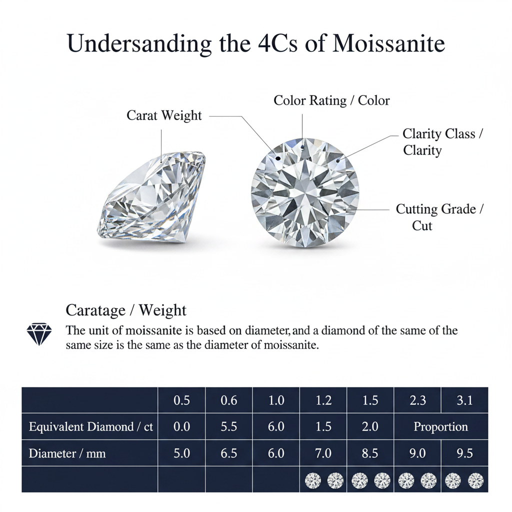 Understanding the 4Cs of Moissanite – Improved