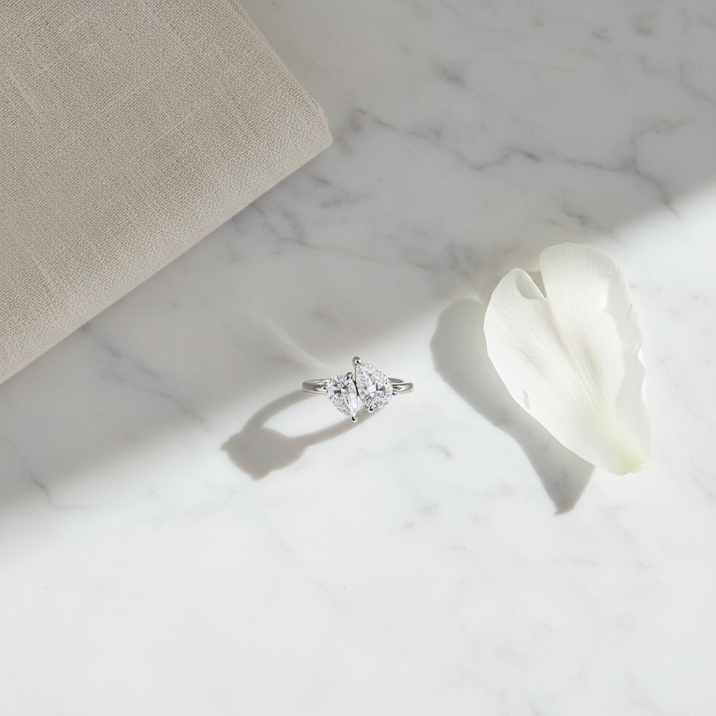 White Gold Marble Flat Lay
