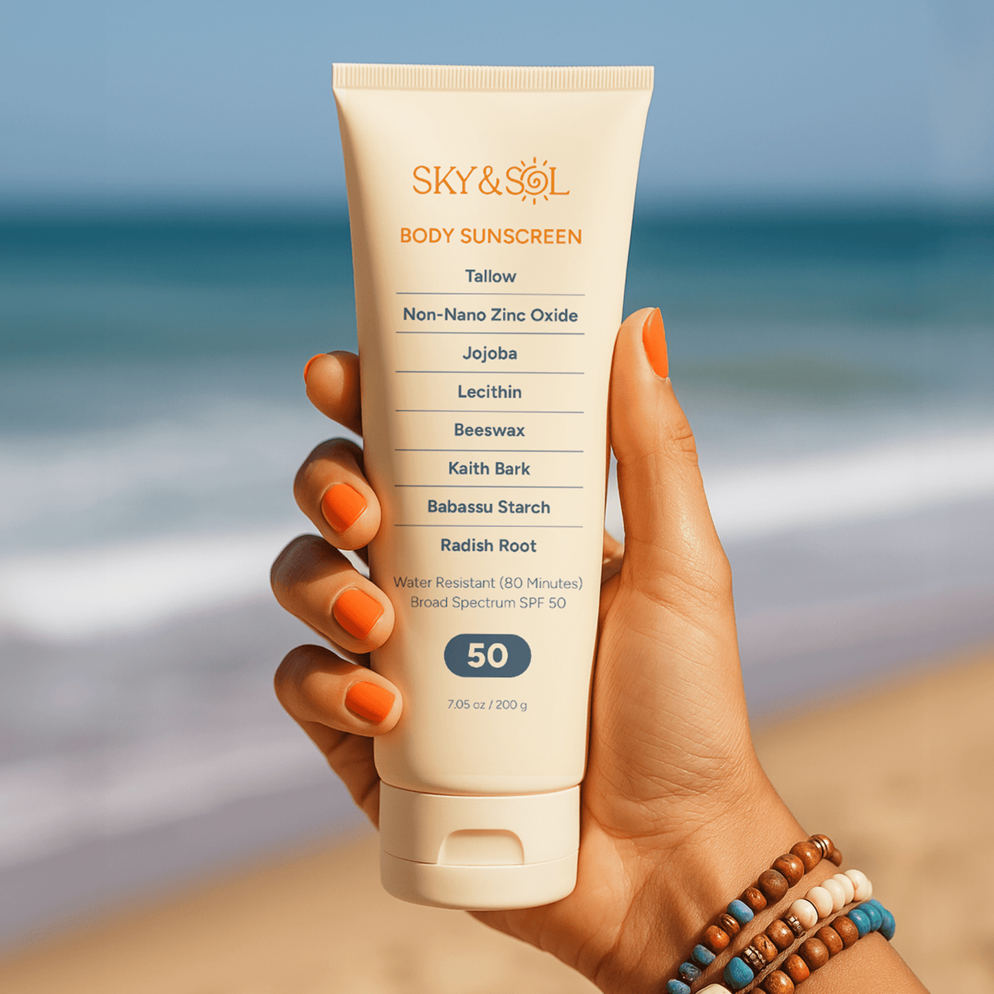 XL Sky and Sol Body Sunscreen SPF 50 | Non-Nano Zinc & Grass-Fed Tallow Protection