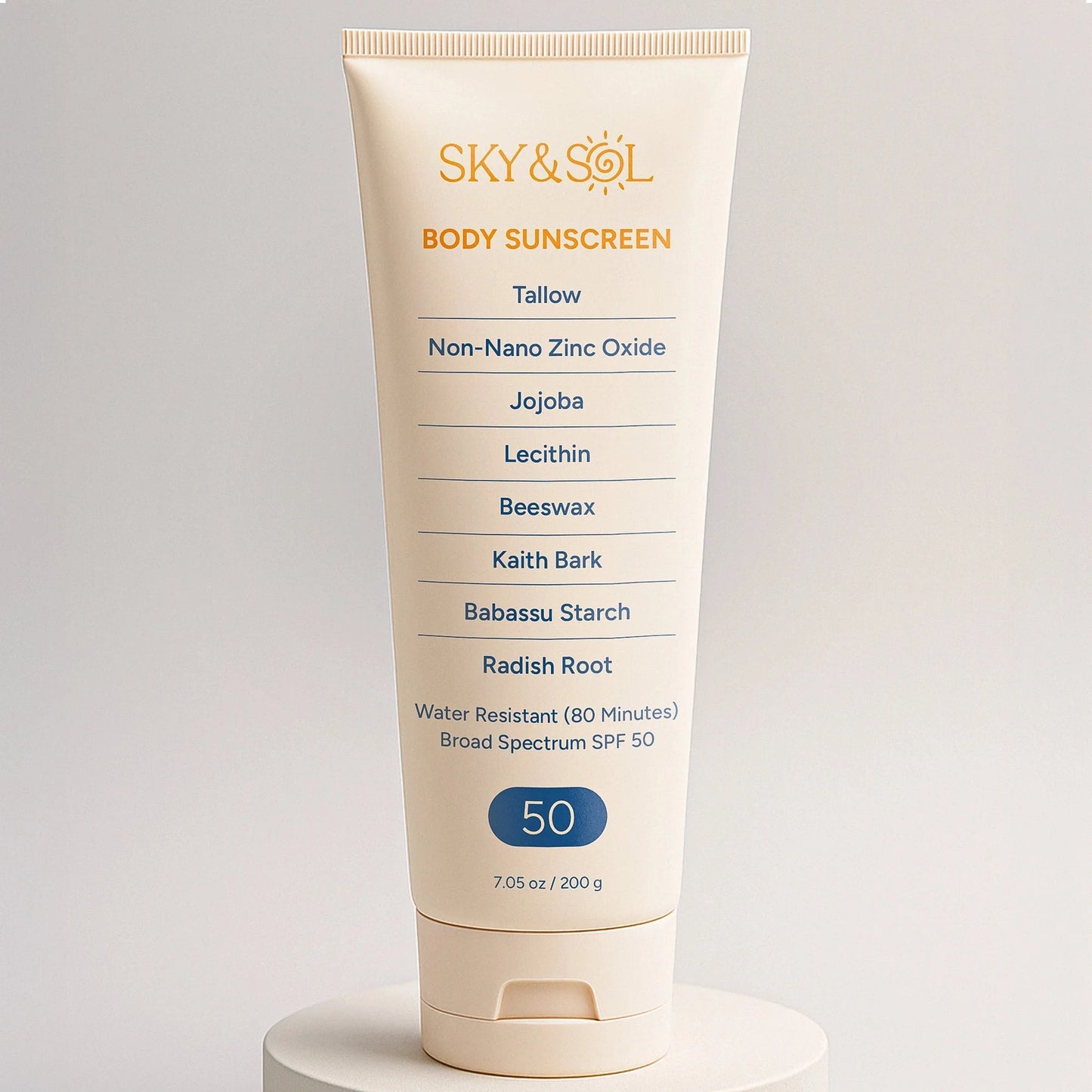 XL Sky and Sol Body Sunscreen SPF 50 | Non-Nano Zinc & Grass-Fed Tallow Protection